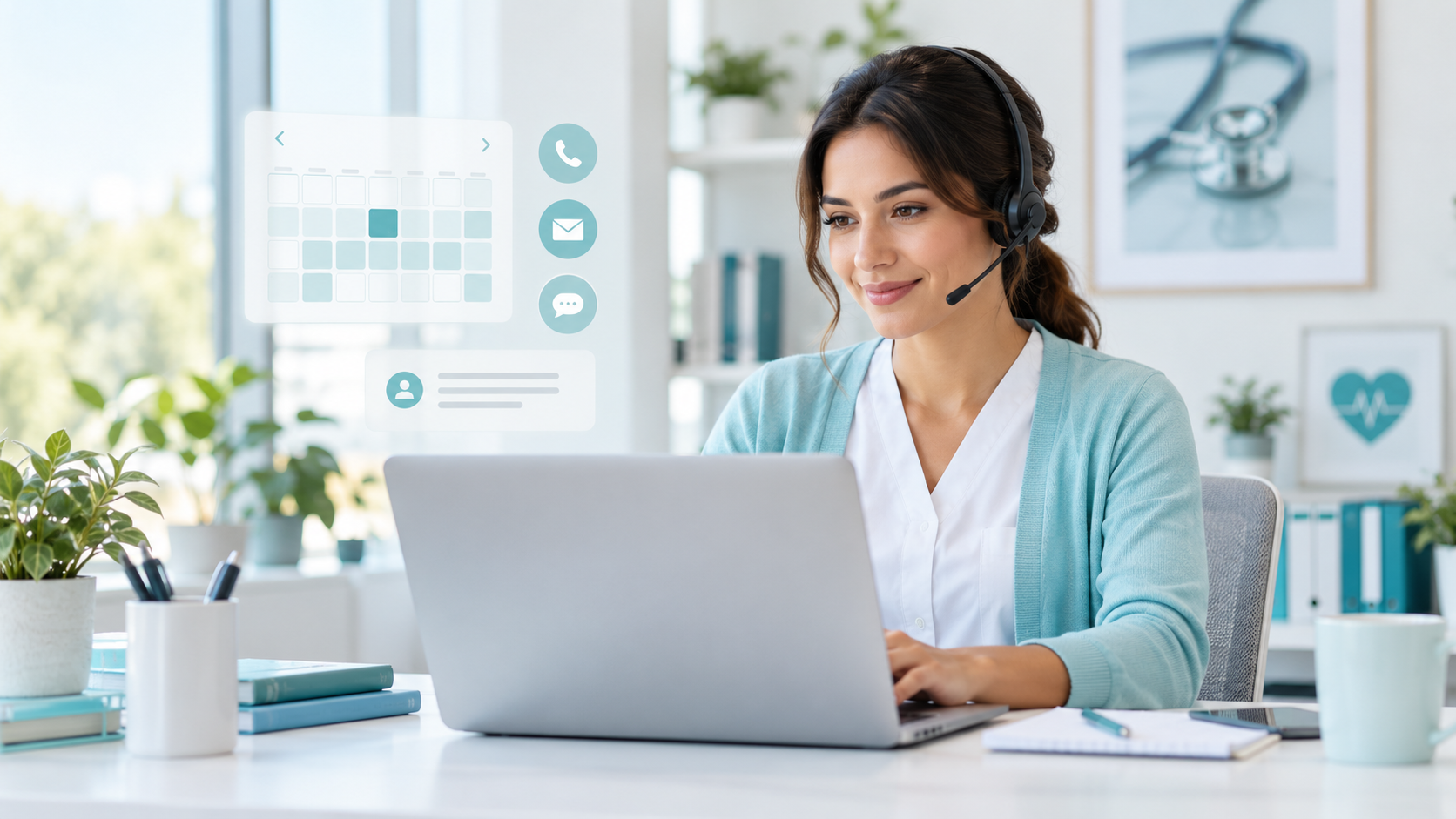 Medical virtual assistant supporting a healthcare practice remotely
