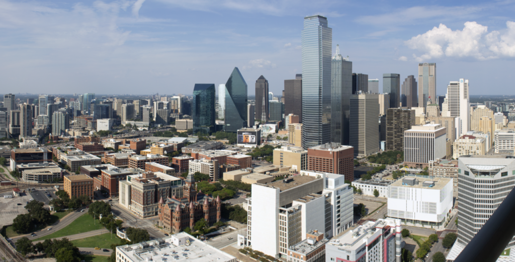 Dallas Texas skyline from Reunion Tower September 2025 (cropped)