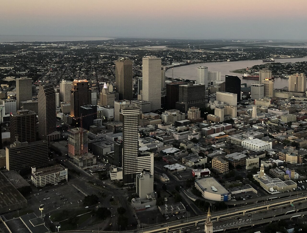 New Orleans from the Air September 2019 - Central Business District Skyline (cropped)
